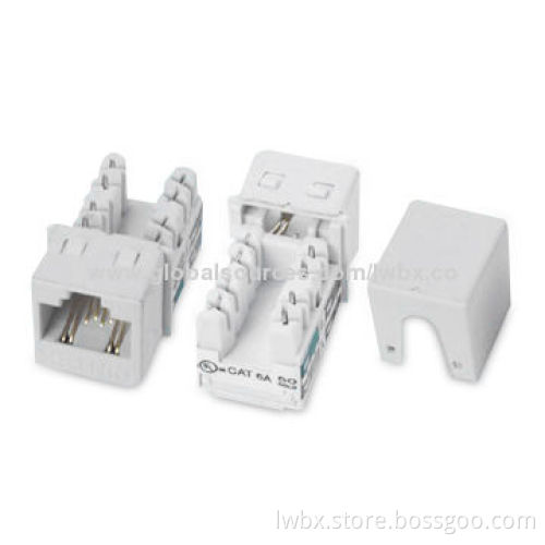Category 6A Keystone IDC Jack with 22 to 26AWG Wire Gauge and High Temperature Thermoplastic Housing